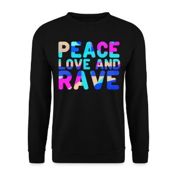 Raver Festival Hardtekk Techno Rave - Unisex Pullover - Schwarz - Vorne - Alina (178cm) & Michal (187cm)