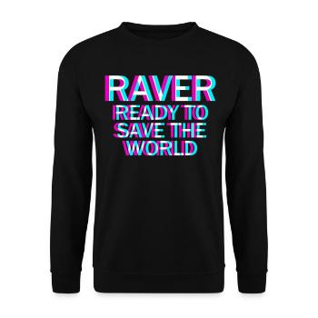 Raver Techno Rave Hardtekk - Unisex Pullover - Schwarz - Vorne - Alina (178cm) & Michal (187cm)