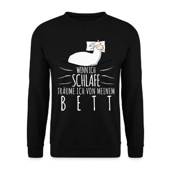 Alpakas Schlafshirt mit müdem Alpaka - Unisex Pullover - Schwarz - Vorne - Alina (178cm) & Michal (187cm)