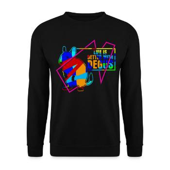 Degu Deguspruch Degus - Unisex Sweatshirt - black - Front - Alina (178cm) & Michal (187cm)