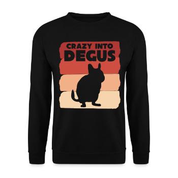 Degu Saying Degus - Unisex Sweatshirt - black - Front - Alina (178cm) & Michal (187cm)