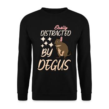 Degu Joke Degus - Unisex Sweatshirt - black - Front - Alina (178cm) & Michal (187cm)