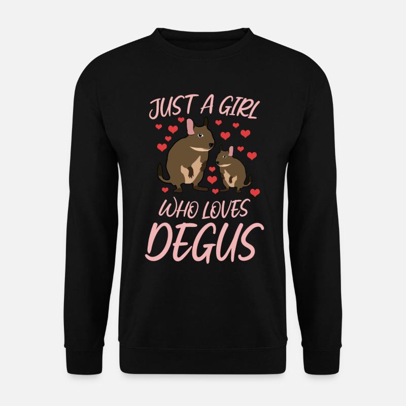 Degu Herz Degus - Unisex Pullover - Schwarz