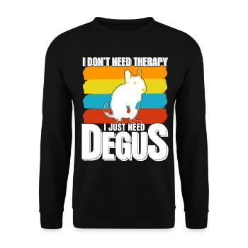 Degu Therapy Degus - Unisex Sweatshirt - black - Front - Alina (178cm) & Michal (187cm)