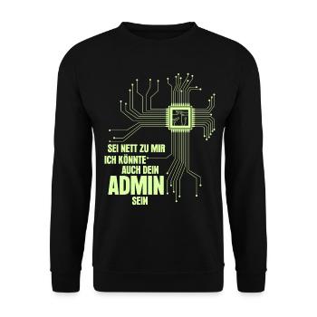 Informatik Vintage Informatiker Admin - Unisex Pullover - Schwarz - Vorne - Alina (178cm) & Michal (187cm)