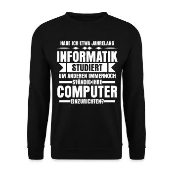 Informatik Vintage Computer Admin Nerd - Unisex Pullover - Schwarz - Vorne - Alina (178cm) & Michal (187cm)