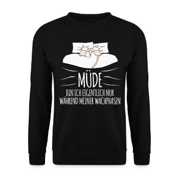 Alpaka Schlafshirt mit Alpakas - Unisex Pullover - Schwarz - Vorne - Alina (178cm) & Michal (187cm)