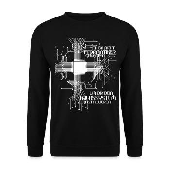 Informatik Vintage Admin Informatiker - Unisex Pullover - Schwarz - Vorne - Alina (178cm) & Michal (187cm)