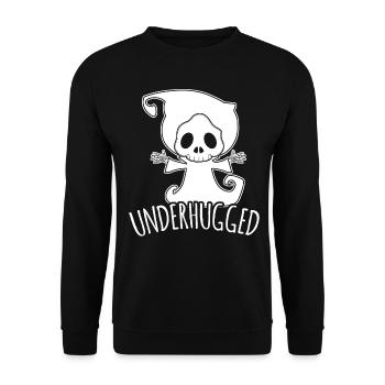 Sensenmann Free Hugs Underhugged Hug - Unisex Pullover - Schwarz - Vorne - Alina (178cm) & Michal (187cm)