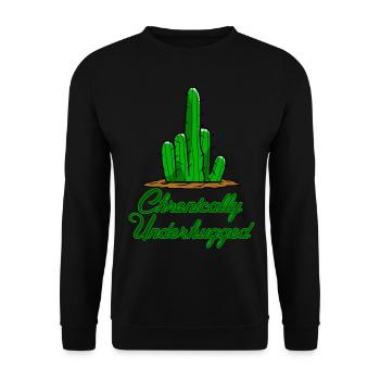 Cactus Free Hugs Underhugged Hug - Unisex Sweatshirt - black - Front - Alina (178cm) & Michal (187cm)