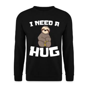 Câlins sans paresseux Sous-câlins Embrassez-moi - Sweat-shirt Unisexe - noir - Devant - Alina (178cm) & Michal (187cm)