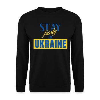 Stay frosty for Ukraine - Unisex Pullover - Schwarz - Vorne - Alina (178cm) & Michal (187cm)