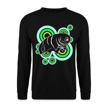 Tardigrade Retro Tardigrade Water Bear - Unisex Sweatshirt - black - Front - Alina (178cm) & Michal (187cm)