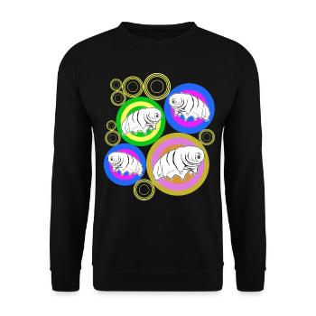 Tardigrade Retro Water Bear Tardigrades - Unisex Sweatshirt - black - Front - Alina (178cm) & Michal (187cm)