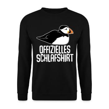 Puffin Schlafshirt Puffins - Unisex Pullover - Schwarz - Vorne - Alina (178cm) & Michal (187cm)