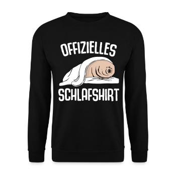 Tardigrade Schlafshirt mit Wasserbär - Unisex Pullover - Schwarz - Vorne - Alina (178cm) & Michal (187cm)