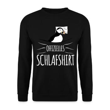 Puffin Puffins Schlafshirt - Unisex Pullover - Schwarz - Vorne - Alina (178cm) & Michal (187cm)