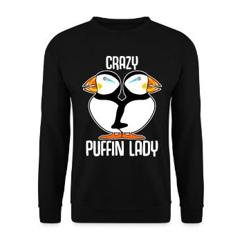 Crazy Puffin Lady Puffins - Sweat-shirt Unisexe - noir - Devant - Alina (178cm) & Michal (187cm)