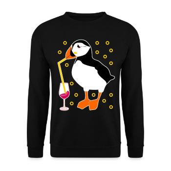Puffin Alcohol Cocktail Puffins - Sweat-shirt Unisexe - noir - Devant - Alina (178cm) & Michal (187cm)
