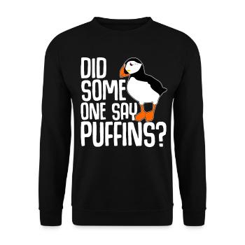 Puffin Joke Puffin puffins - Unisex Sweatshirt - black - Front - Alina (178cm) & Michal (187cm)