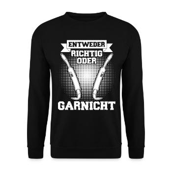 Schweißer Richtig Schweißen - Unisex Pullover - Schwarz - Vorne - Alina (178cm) & Michal (187cm)
