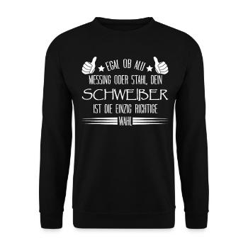 Schweißer Schweißen - Unisex Pullover - Schwarz - Vorne - Alina (178cm) & Michal (187cm)