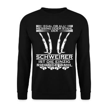Schweißer Mechaniker Schlosser Schweißen - Unisex Pullover - Schwarz - Vorne - Alina (178cm) & Michal (187cm)