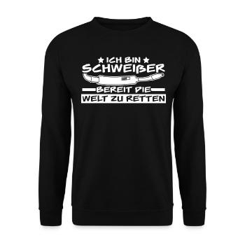 Schweißer Schweißfackel Schweißen - Unisex Pullover - Schwarz - Vorne - Alina (178cm) & Michal (187cm)