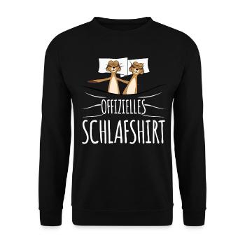 Erdmännchen Schlafshirt zum Schlafen - Unisex Pullover - Schwarz - Vorne - Alina (178cm) & Michal (187cm)