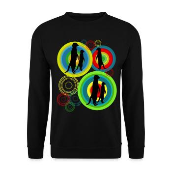 Meerkat Pictures Retro Meerkats - Unisex Sweatshirt - black - Front - Alina (178cm) & Michal (187cm)