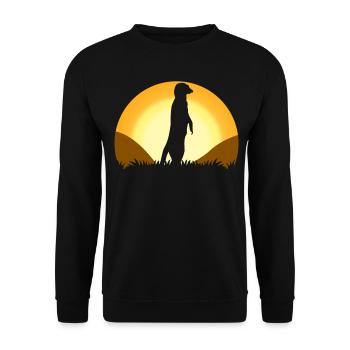 Meerkat Sunset Meerkats - Unisex Sweatshirt - black - Front - Alina (178cm) & Michal (187cm)