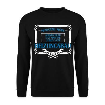 Heizungsbau Heizungen Heizungsbauer - Unisex Pullover - Schwarz - Vorne - Alina (178cm) & Michal (187cm)
