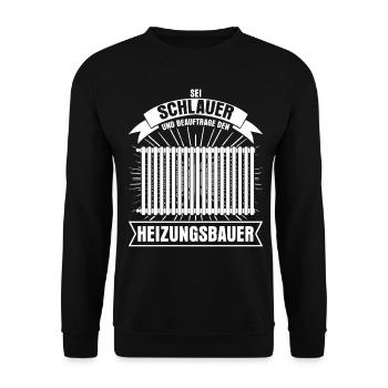 Heizungsbau Witz Heizungsbauer - Unisex Pullover - Schwarz - Vorne - Alina (178cm) & Michal (187cm)