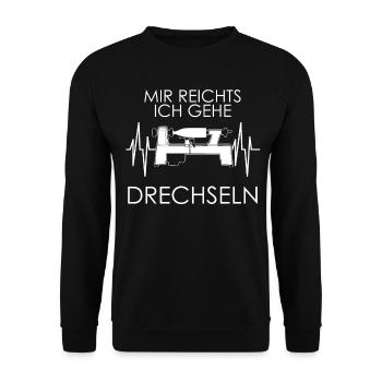 Drechsler Drechselbank Spruch Drechseln - Unisex Pullover - Schwarz - Vorne - Alina (178cm) & Michal (187cm)