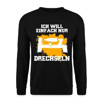 Drechsler Ich will Drechseln - Unisex Pullover - Schwarz - Vorne - Alina (178cm) & Michal (187cm)