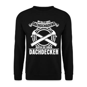 Dachdecker Zimmermann Dachschaden - Unisex Pullover - Schwarz - Vorne - Alina (178cm) & Michal (187cm)