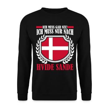 Hvide Sande Spruch Ringkøbing Fjord - Unisex Pullover - Schwarz - Vorne - Alina (178cm) & Michal (187cm)