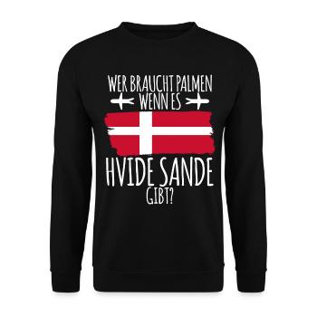 Hvide Sande Holmsland Klit Dänemark - Unisex Pullover - Schwarz - Vorne - Alina (178cm) & Michal (187cm)