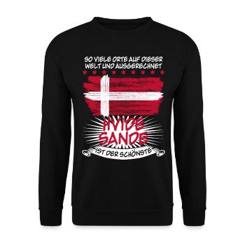 Hvide Sande Urlaub Dänemark - Unisex Pullover - Schwarz - Vorne - Alina (178cm) & Michal (187cm)