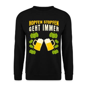 Bierbrauer Hopfenstopfen Brauerei Bier - Unisex Pullover - Schwarz - Vorne - Alina (178cm) & Michal (187cm)