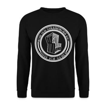 Strandkorb Ostsee Nordsee Spruch Urlaub - Unisex Pullover - Schwarz - Vorne - Alina (178cm) & Michal (187cm)