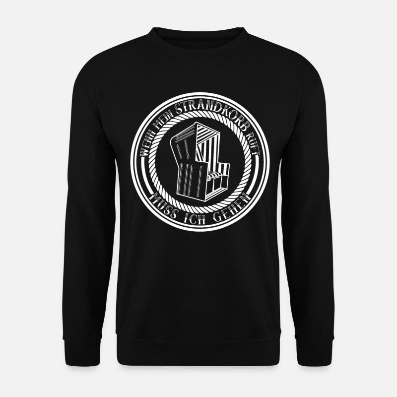 Strandkorb Ostsee Nordsee Spruch Urlaub - Unisex Pullover - Schwarz