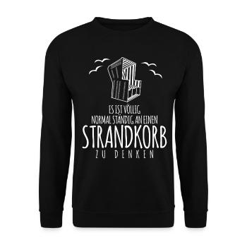 Strandkorb Nordsee Ostsee Strandkörbe - Unisex Pullover - Schwarz - Vorne - Alina (178cm) & Michal (187cm)