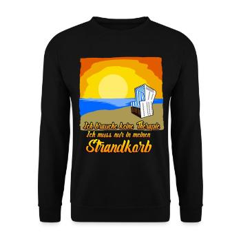 Strandkorb Ostsee Nordsee Strandkörbe - Unisex Pullover - Schwarz - Vorne - Alina (178cm) & Michal (187cm)