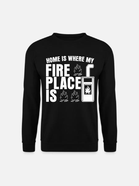 Kamin Ofen Feuerstelle Kaminofen - Unisex Pullover - Schwarz