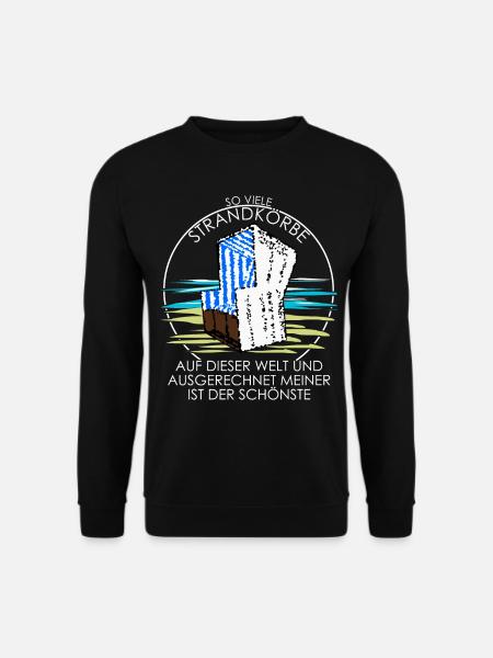 Strandkorb Ostsee Nordsee Witz Urlaub - Unisex Pullover - Schwarz