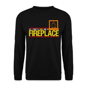 Fireplace Stove Wine Fireplace Fireplace Stove - Unisex Sweatshirt - black - Front - Alina (178cm) & Michal (187cm)