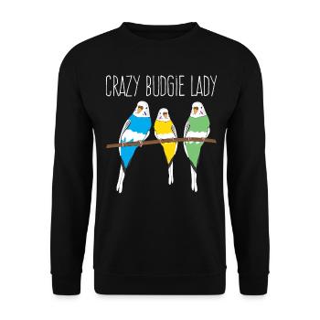Perruche Budgerigar Lady Budgerigar - Sweat-shirt Unisexe - noir - Devant - Alina (178cm) & Michal (187cm)