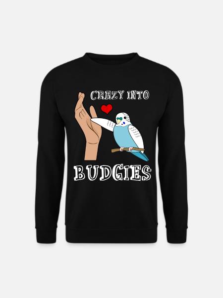 Wellensittiche Budgie Herz Wellensittich - Unisex Pullover - Schwarz