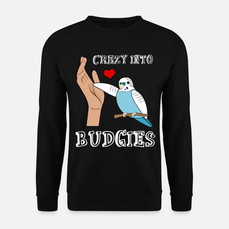 Budgerigar Budgie Coeur Budgerigar - Sweat-shirt Unisexe - noir